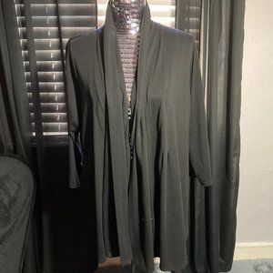 Lyn Woman 2x Black 3/4 Sleeve Open Front Cardigan